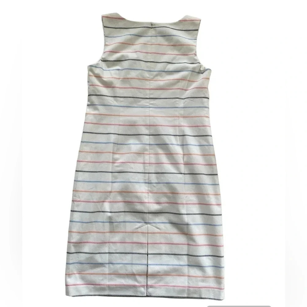 Talbots Biscay Sheath Dress Stripe White Pink Blue Women’s Size 8 NWT - Picture 4 of 8